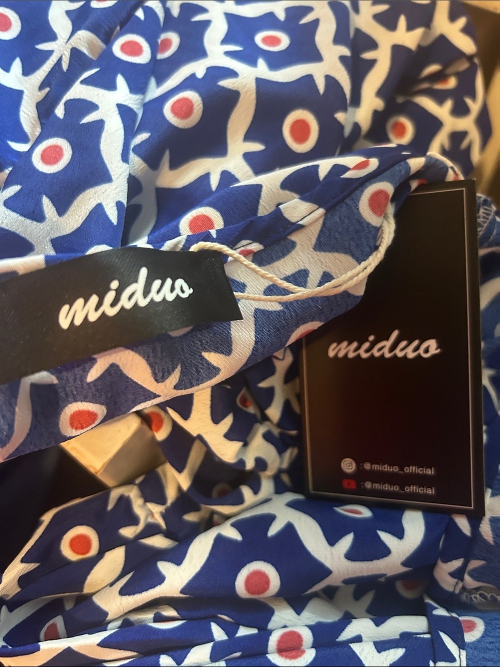 Gorgeous Navy & Coral Geometric Print, Miduo Butterfly-Sleeve, Maxi Dress, NWT S - Picture 9 of 9